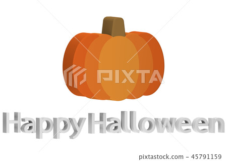 Halloween pumpkin with text for Happy Halloween 45791159