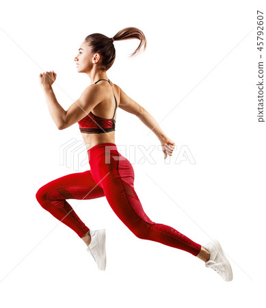 one caucasian woman runner one caucasian woman runner 45792607
