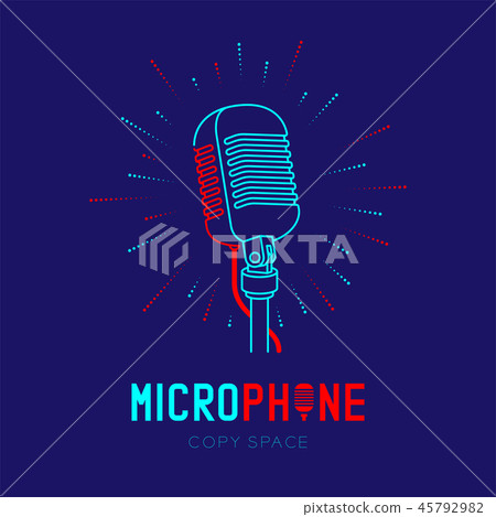 Retro Microphone logo icon outline stroke 45792982