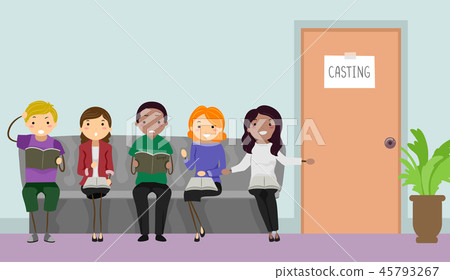 Stickman Teens Casting Call Illustration 45793267