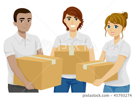 Teens Donation Boxes Illustration 45793274