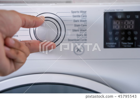 washing machine Choosing Program On Washing washing machine Choosing Program On Washing 45795543