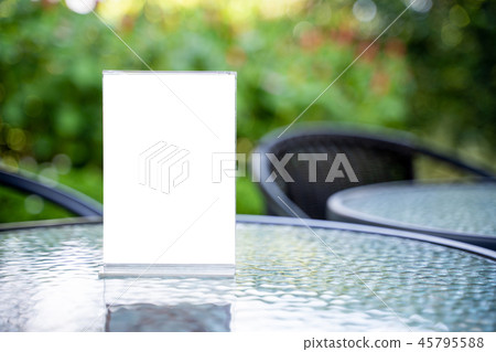 Stand Mock up Menu frame tent card blurred  45795588