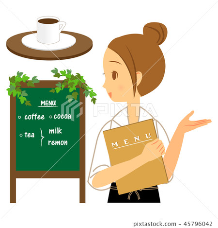 Occupation Waitress Guidance with the sideways left hand Occupation Waitress Guidance with the sideways left hand 45796042