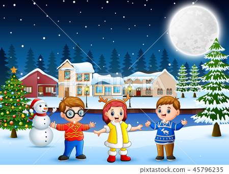 Happy kids in the christmas day Happy kids in the christmas day 45796235