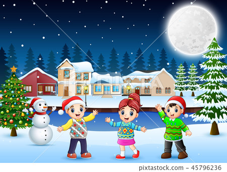 Happy kids in the christmas day Happy kids in the christmas day 45796236