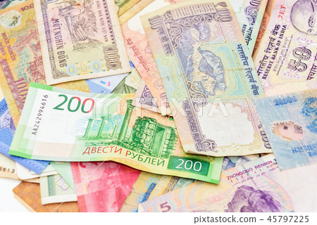 Cash money from different countries background 45797225