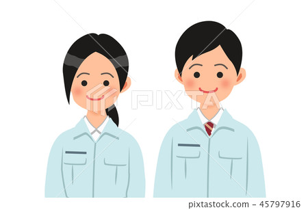 Men and women in work clothes Men and women in work clothes 45797916