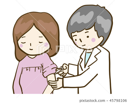 上身接種女性患者男醫生 45798106