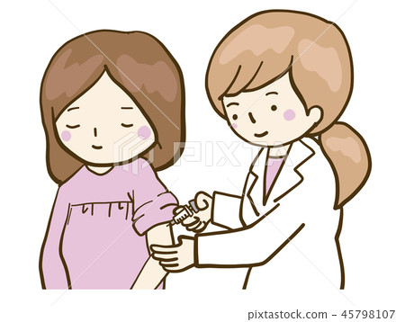 上身接種女性患者女醫生 45798107