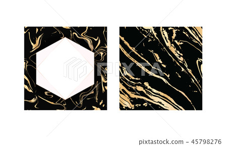 Set of vector black and gold design template for party, invitation, web, banner, birthday, wedding 45798276