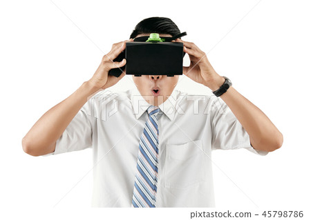 Man Having Fun With VR Set 45798786