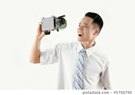 Happy Man With VR Headset Happy Man With VR Headset 45798798