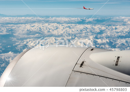 Commercial Airplanes Flying above the Clouds Commercial Airplanes Flying above the Clouds 45798803