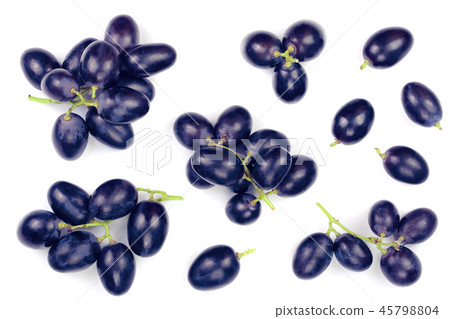 blue grapes isolated on the white background. Top view. Flat lay pattern blue grapes isolated on the white background. Top view. Flat lay pattern 45798804