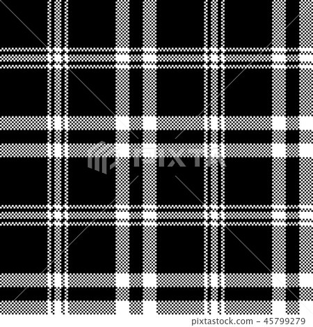 Black white simple check plaid seamless pattern - Stock Illustration ...
