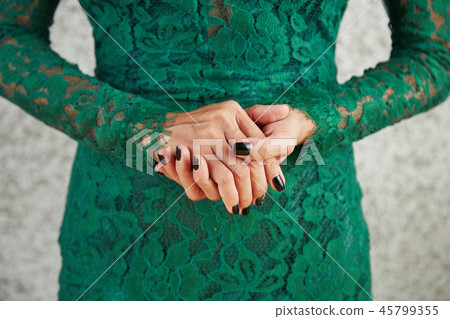 Lady in lacy evening dress 45799355