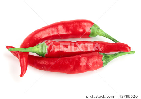 red hot chili peppers isolated on white background 45799520