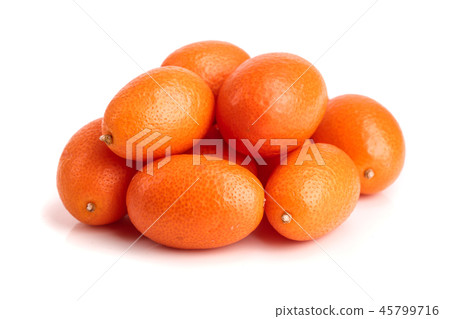 Cumquat or kumquat isolated on white background close up 45799716