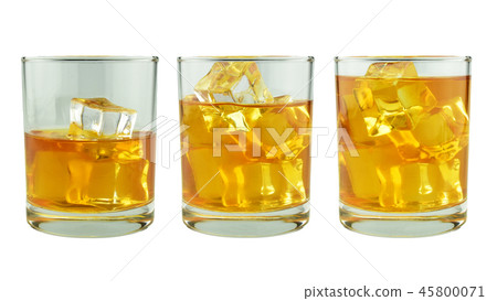 set of whisky in glass isolated on white set of whisky in glass isolated on white 45800071