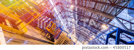 Fiberglass production industry equipment at manufacture background Fiberglass production industry equipment at manufacture background 45800517