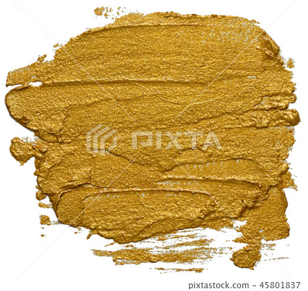 Speech bubble hand drawn textured golden oil paint 45801837