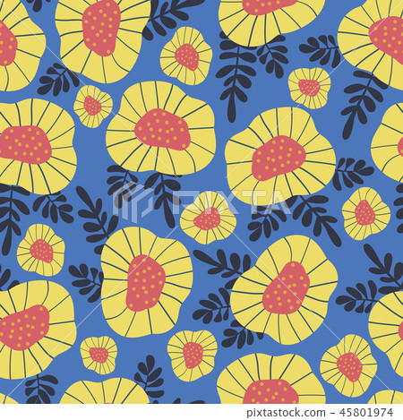 Scandinavian style retro flower background.... - Stock Illustration ...
