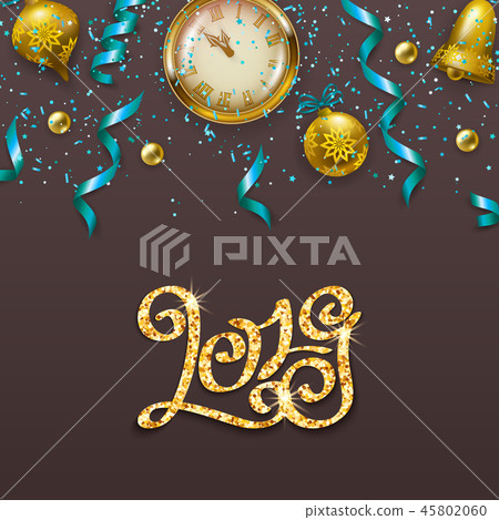 New Year's background - a garland of fir branches, balls, berries New Year's background - a garland of fir branches, balls, berries 45802060