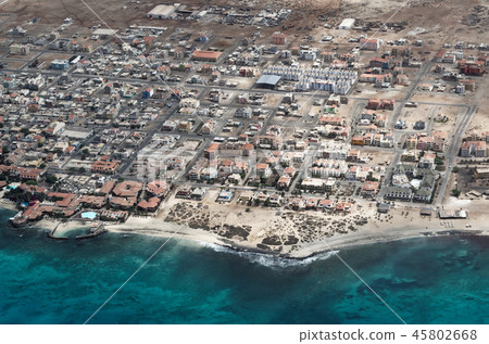 Santa Maria from airplane. Island Sal, Cape Verde 45802668