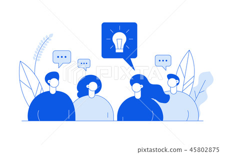 Vector flat line style business teamwork  45802875