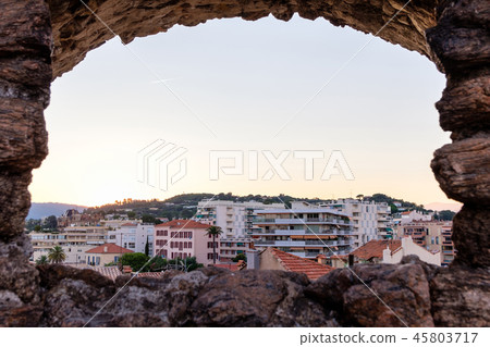 View from a hole to some French buildings 45803717