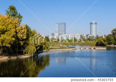 Landscape of Herastrau lake 45803793