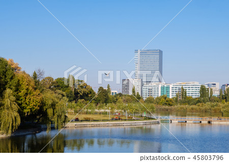 Landscape of Herastrau lake 45803796