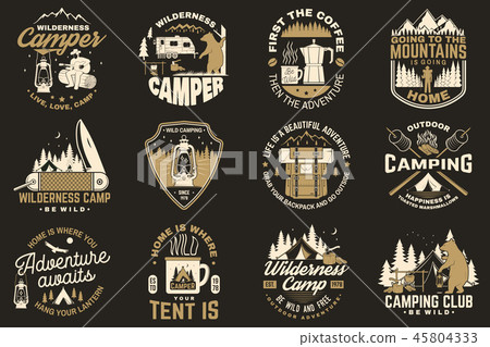 Summer camp. Vector. Concept for shirt or patch, print, stamp. Vintage typography design with rv Summer camp. Vector. Concept for shirt or patch, print, stamp. Vintage typography design with rv 45804333