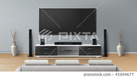 mockup of room with home theater system 45804677