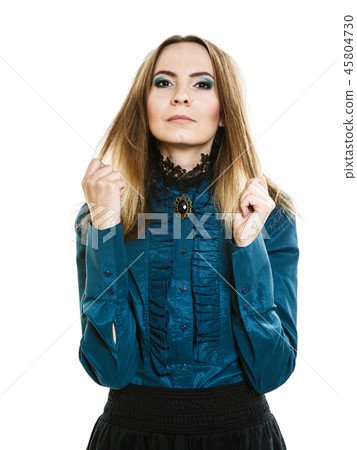 Portrait of pretty young woman in retro style 45804730