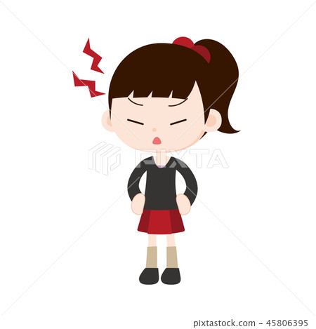 Angry elementary school girl 45806395