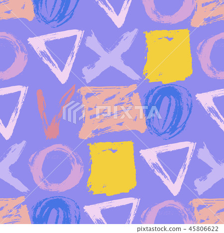 Seamless hand drawn pattern with abstract shapes - Stock Illustration ...