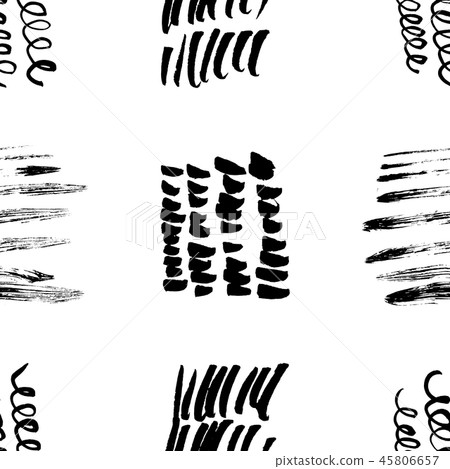 Seamless pattern hand drawn with a brush strokes. Abstract brushstrokes vector illustration. Seamless pattern hand drawn with a brush strokes. Abstract brushstrokes vector illustration. 45806657
