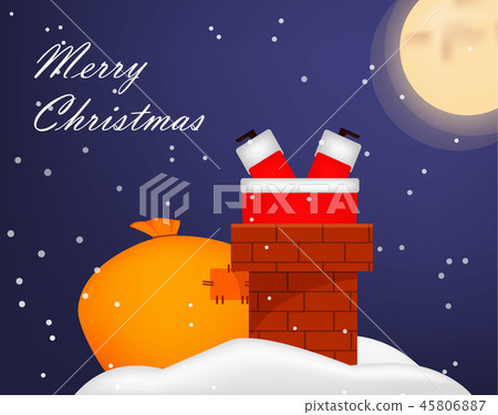 Christmas greeting card. Funny Santa Claus Christmas greeting card. Funny Santa Claus 45806887