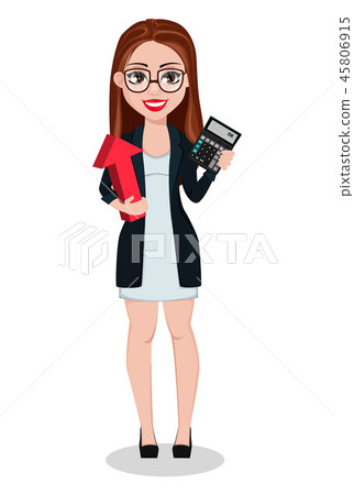 Business woman cartoon character. Beautiful lady Business woman cartoon character. Beautiful lady 45806915
