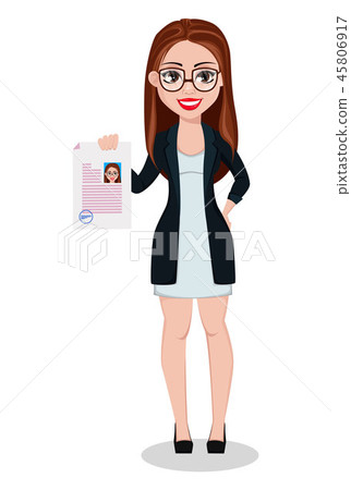 Business woman cartoon character. Beautiful lady Business woman cartoon character. Beautiful lady 45806917