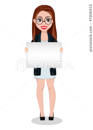 Business woman cartoon character. Beautiful lady Business woman cartoon character. Beautiful lady 45806918