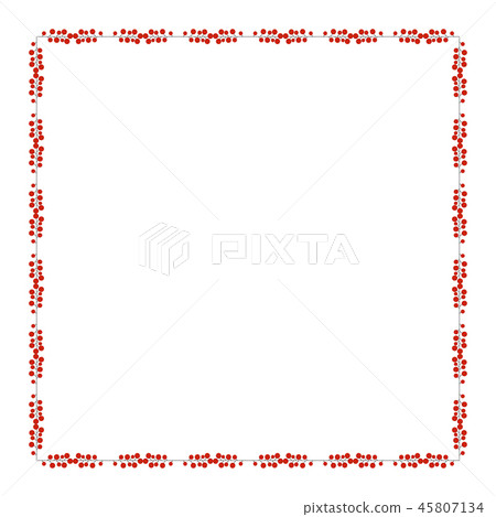 Square frame with Holly berry branch. Border fo Christmas cards 45807134
