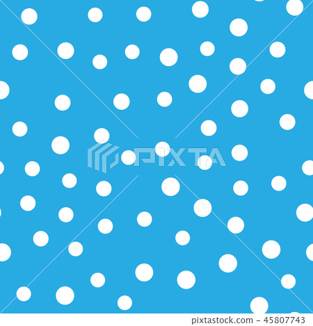 Snowy seamless patern. White dot snowflakes on blue background. Snow and Christmas theme. Abstract 45807743