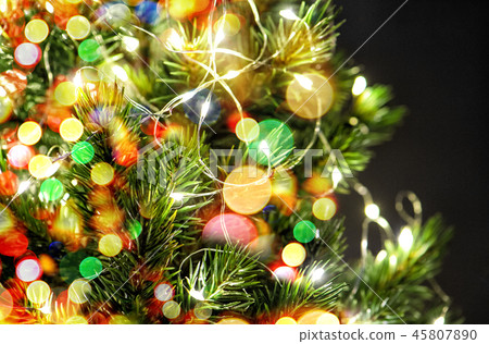 Christmas tree decoration colorful light garland Christmas tree decoration colorful light garland 45807890
