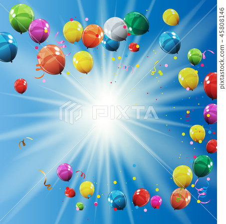 Group of Colour Glossy Helium Balloons Background Group of Colour Glossy Helium Balloons Background 45808146
