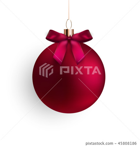 Christmas Ball with Ball and Ribbon on White - Stock Illustration ...