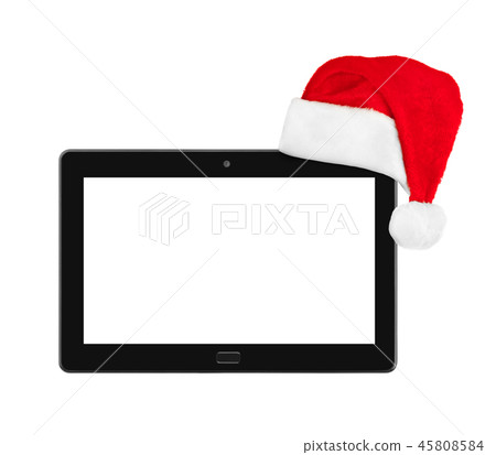 Touchpad pc and Santa Claus red christmas hat Touchpad pc and Santa Claus red christmas hat 45808584