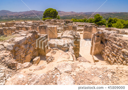 The Minoan Palace of Phaistos on Crete, Greece. The Minoan Palace of Phaistos on Crete, Greece. 45809000
